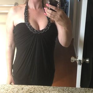 Sky halter top woth crystal rhinestones